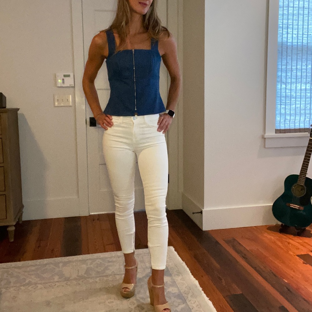 Rag and Bone - Paula Denim Zip Crop Top - Small